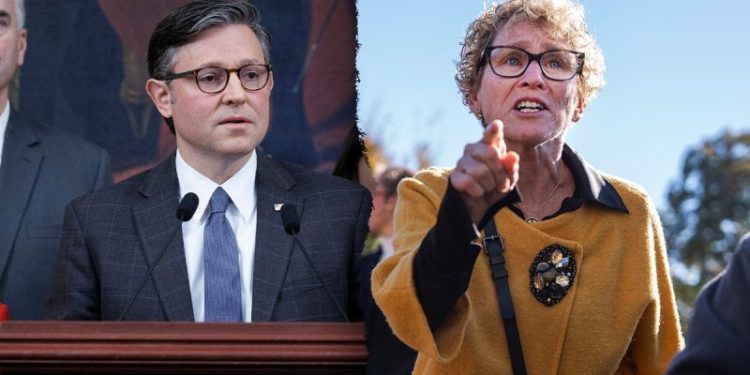 House Dem crashes Mike Johnson press event as tensions erupt over shutdown